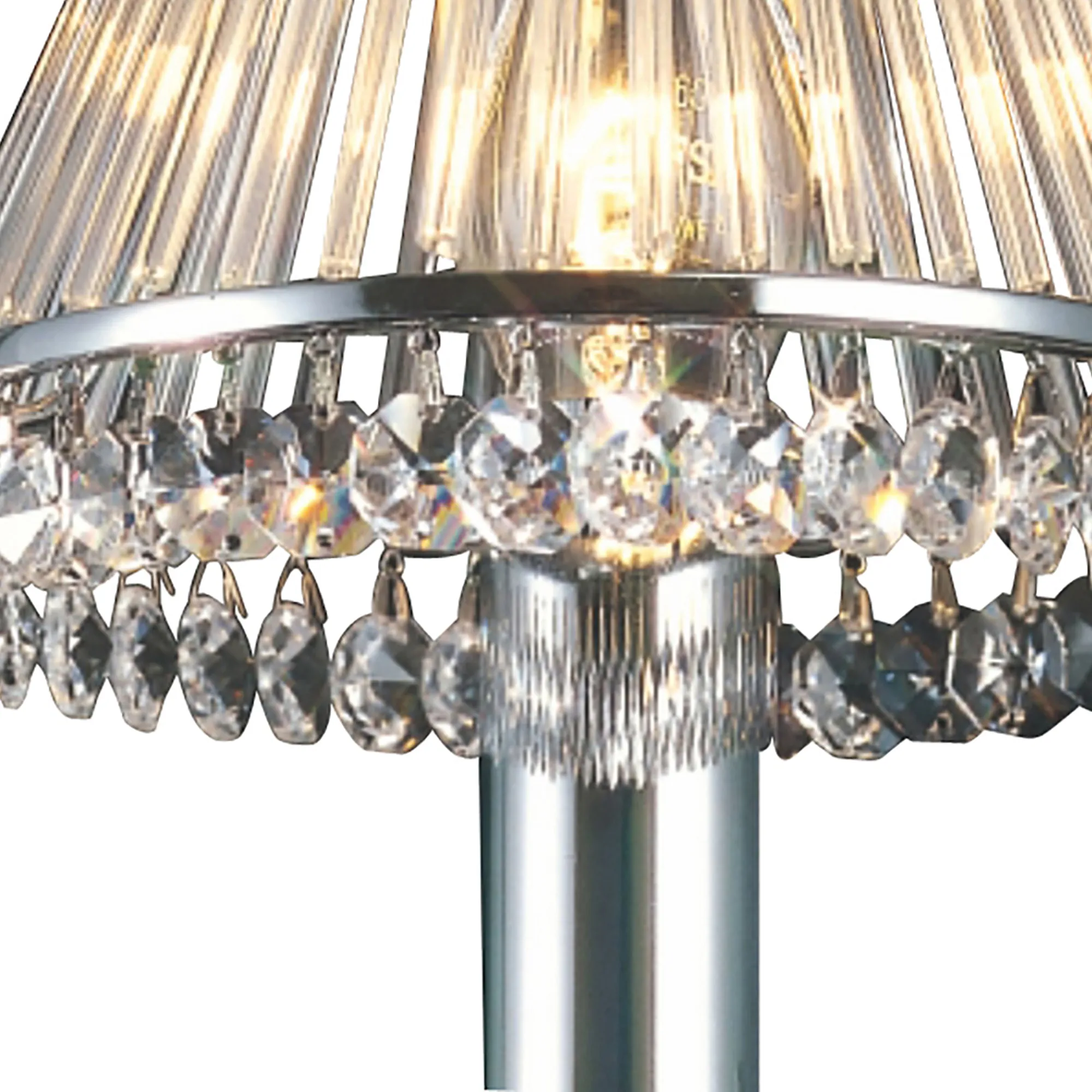 Crystal and Glass Rod Clip-On Shade Polished Chrome IL30100  Diyas Crystal Shades